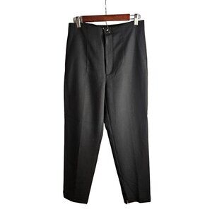 Zara Women's Size 8 Black Flat Front No Belt Loop Straight Vent Hem Pants